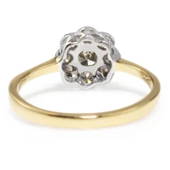 9ct Yellow and White Gold Diamond Daisy Ring