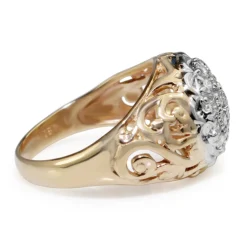 14ct Yellow and White Gold Vintage Diamond Cluster Ring