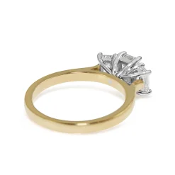 18ct Yellow and White Gold 3 Stone Emerald Cut Diamond Ring