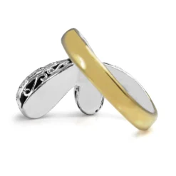18ct Yellow and White Gold Diamond Snake Ring