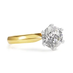 18ct Yellow and White Gold 1.65ct Diamond Solitaire Ring