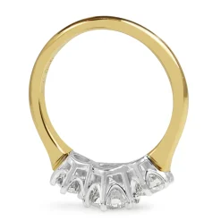 18ct Yellow and White Gold Victorian Style 3 Stone Diamond Ring