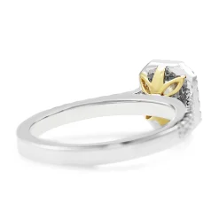 18ct Yellow and White Gold Yellow Radiant Diamond Halo Ring