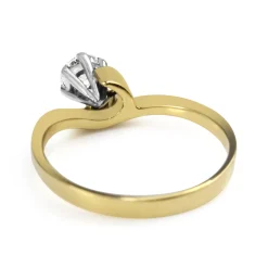18ct Yellow and White Gold Vintage Twist Solitaire Ring