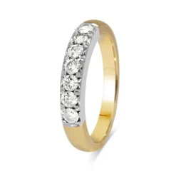 9ct Yellow and White Gold Diamond Band