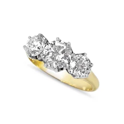 18ct Yellow and White Gold 3 Stone Diamond Ring