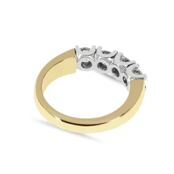 18ct Yellow and White Gold 4 Stone Diamond Ring