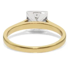 18ct Yellow and White Gold Square Halo Diamond Ring