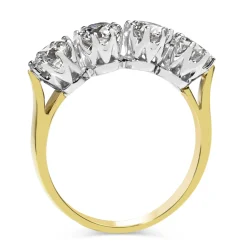 18ct Yellow and White Gold Victorian Style 4 Stone Diamond Ring