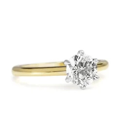 18ct Yellow and White Gold 1.01ct Diamond Solitaire Ring