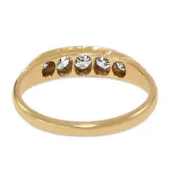18ct Yellow and White Gold Art Deco Old Cut 5 Stone Ring