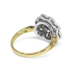 18ct Yellow and White Gold Ruby and Diamond Daisy Ring