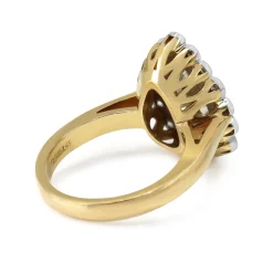 18ct Yellow and White Gold Yellow Pear Diamond Daisy Style Ring