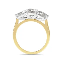 18ct Yellow and White Gold 3.06ct 3 Stone Diamond Ring