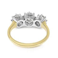 18ct Yellow and White Gold Victorian Style 3 Stone Diamond Ring
