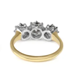 18ct Yellow and White Gold Victorian Style 3 Stone Diamond Ring