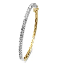 9ct Yellow and White Gold 2.05ct Diamond Bangle