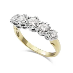 18ct Yellow and White Gold Victorian Style 5 Stone Ring