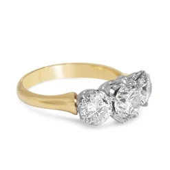 18ct Yellow and White Gold 3 Stone Diamond Ring