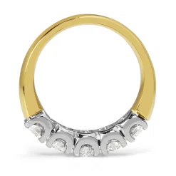 18ct Yellow and White Gold 5 Stone Diamond Ring
