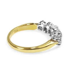 18ct Yellow and White Gold Victorian Style 5 Stone Diamond Ring