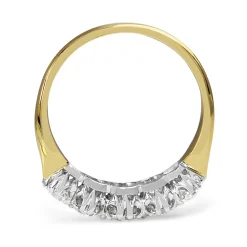 18ct Yellow and White Gold Victorian Style 5 Stone Diamond Ring