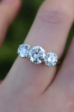 18ct Yellow and White Gold 3 Stone Diamond Ring
