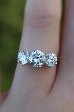 18ct Yellow and White Gold 3 Stone Diamond Ring
