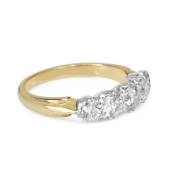18ct Yellow and White Gold Victorian Style 5 Stone Diamond Ring