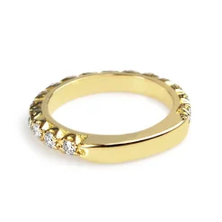 18ct Yellow Gold 3/4 Diamond Band Ring