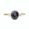 18ct Yellow Gold 2.03 Purple/Blue Sapphire and Diamond 3 Stone Ring