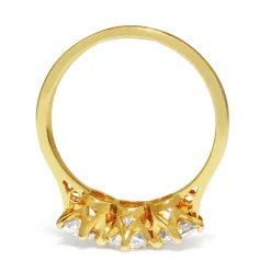 18ct Yellow Gold 3 Stone Antique Style Diamond Ring