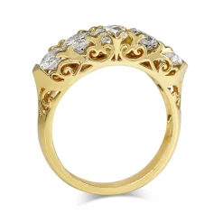 18ct Yellow Gold 5 Stone Victorian Style Old Cut Diamond Ring