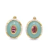 9ct Yellow Gold Amazonite, Tourmaline and Diamond Stud Earrings