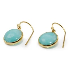9ct Yellow Gold Amazonite Earrings