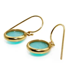 9ct Yellow Gold Amazonite Earrings