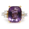 14ct Yellow Gold Amethyst and Diamond Vintage Ring