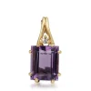 14ct Yellow Gold Amethyst and Diamond Pendant / Enhancer