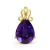 14ct Yellow Gold Amethyst Pendant / Enhancer