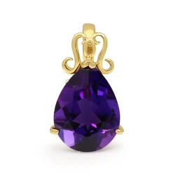 14ct Yellow Gold Amethyst Pendant / Enhancer