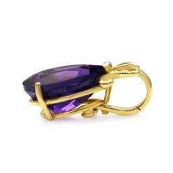 14ct Yellow Gold Amethyst Pendant / Enhancer