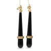 18ct Yellow Gold and Onyx Drop Earrings