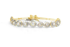 18ct Yellow Gold and Platinum Art Deco Old Cut Diamond Bracelet