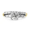 14ct Yellow Gold and Platinum Old Cut Diamond Ring Set With Arthritic Band