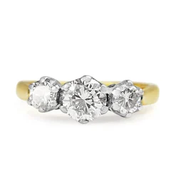 18ct Yellow Gold and Platinum 3 Stone Ring