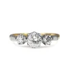 18ct Yellow Gold and Platinum 3 Stone Old Cut Diamond Ring