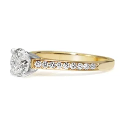 18ct Yellow Gold and Platinum Diamond Solitaire Ring