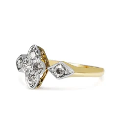 18ct Yellow Gold and Platinum Antique Old Cut Diamond Ring
