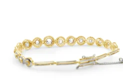 18ct Yellow Gold and Platinum Art Deco Old Cut Diamond Bracelet