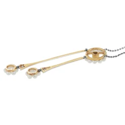 15ct Yellow Gold and Platinum Antique Old Cut Diamond and Pearl Necklace
